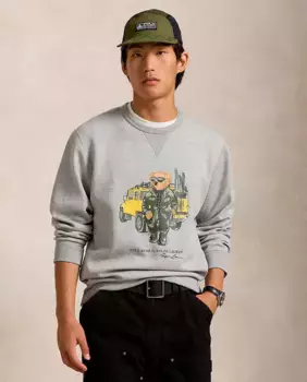 Мужская толстовка с круглым вырезом и принтом Polo Bear Polo Ralph Lauren, светло-серый