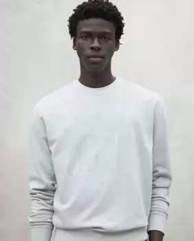 Мужская толстовка с круглым вырезом и принтом спереди Ecoalf, белый