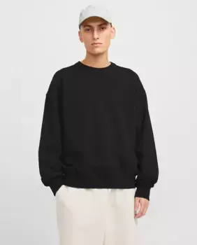 Мужская толстовка с круглым вырезом и принтом на спине Jack & Jones, черный