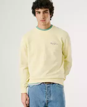 Мужская толстовка с круглым вырезом и принтом на спине Pepe Jeans, желтый