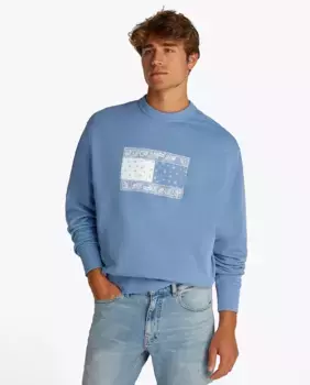 Мужская толстовка с круглым вырезом и свободным кроем Tommy Jeans, синий