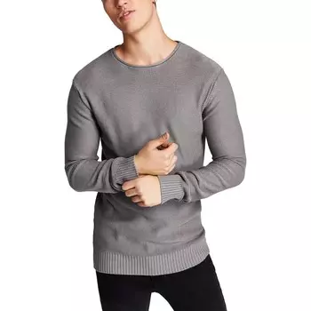 Мужская толстовка с круглым вырезом и вафельным узором And Now This, цвет Grey Mel