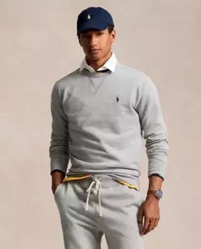 Мужская толстовка с круглым вырезом и вышитой лошадью Polo Ralph Lauren, серый
