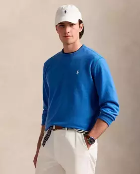 Мужская толстовка с круглым вырезом и вышитой лошадью Polo Ralph Lauren, ультрамариновый синий