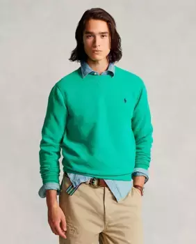 Мужская толстовка с круглым вырезом и вышитой лошадью Polo Ralph Lauren, голубовато-зеленый
