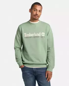 Мужская толстовка с круглым вырезом и вышитым логотипом Timberland, светло-зеленый