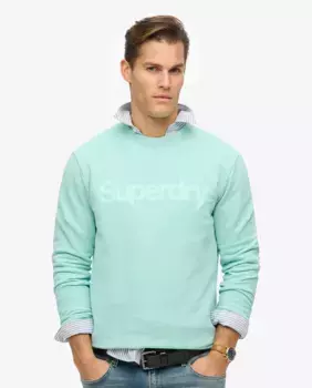 Мужская толстовка с круглым вырезом логотип город Superdry, зеленый
