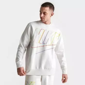 Мужская толстовка с круглым вырезом Nike Club Fleece+ Futura Fleece, белый