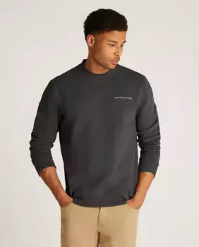 Мужская толстовка с круглым вырезом, стандартного кроя Tommy Jeans, черный