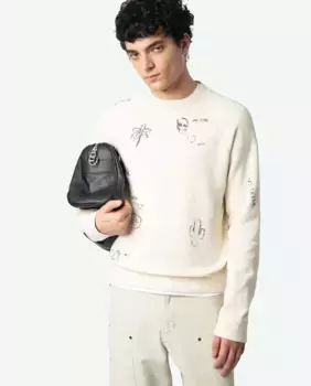 Мужская толстовка с круглым вырезом Uppy Zadig & Voltaire, бежевый