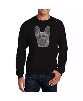 Мужская толстовка с круглым вырезом Word Art French Bulldog LA Pop Art, черный