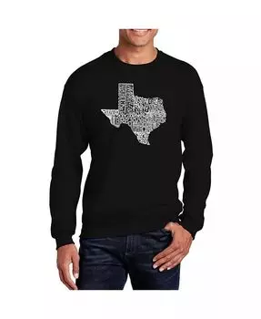 Мужская толстовка с круглым вырезом Word Art The Great State of Texas LA Pop Art, черный