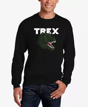 Мужская толстовка с круглым вырезом word art t-rex head LA Pop Art, черный