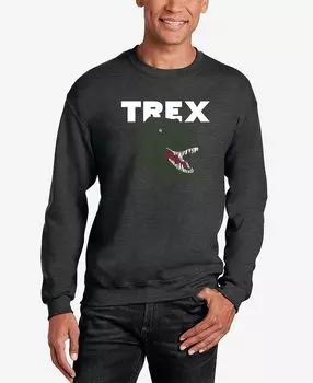 Мужская толстовка с круглым вырезом word art t-rex head LA Pop Art, темно-серый