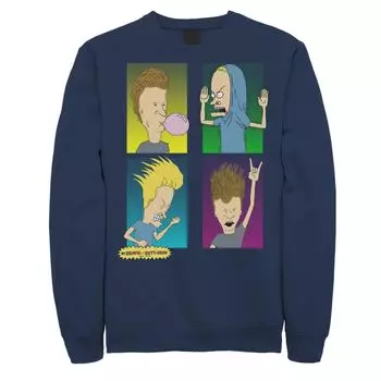 Мужская толстовка с квадратными принтами Beavis and Butthead Licensed Character