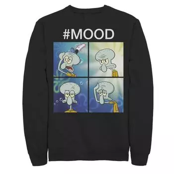 Мужская толстовка с квадратными штанами «Губка Боб» Squidward Mood Meme Licensed Character, черный