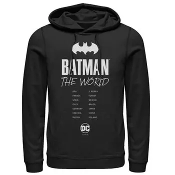 Мужская толстовка с логотипом Batman: The World белого цвета летучей мыши Licensed Character
