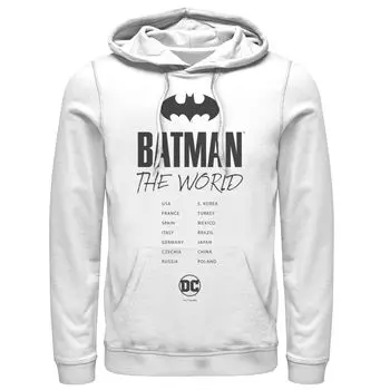 Мужская толстовка с логотипом Batman: The World белого цвета летучей мыши Licensed Character