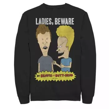 Мужская толстовка с логотипом Beavis and Butthead Ladies Beware Licensed Character