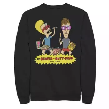 Мужская толстовка с логотипом Beavis & Butthead Snacks On The Curb, Black Licensed Character, черный