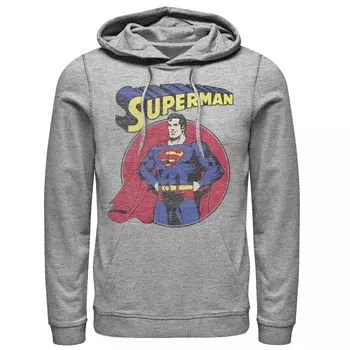 Мужская толстовка с логотипом DC Comics и Суперменом в винтажном стиле с круглым портретом Licensed Character