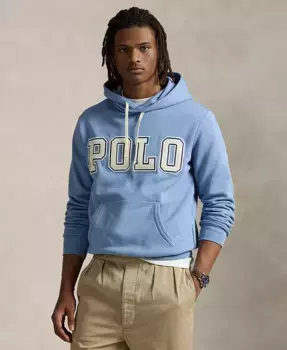 Мужская толстовка с логотипом Fleece Hoodie Polo Ralph Lauren, синий