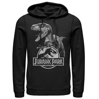 Мужская толстовка с логотипом и графическим принтом «Парк Юрского периода Velociraptor Holding» Licensed Character