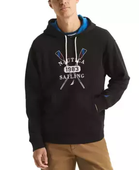 Мужская толстовка с логотипом и принтом Pullover Logo Graphic Hoodie Nautica, черный