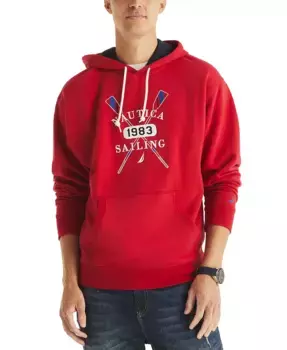 Мужская толстовка с логотипом и принтом Pullover Logo Graphic Hoodie Nautica, красный