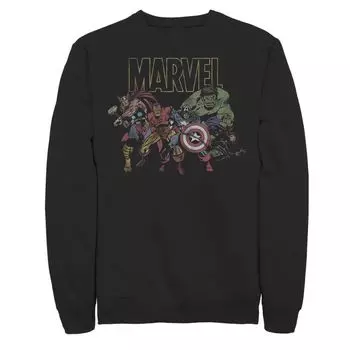 Мужская толстовка с логотипом Marvel Avengers Group Action Pose Licensed Character