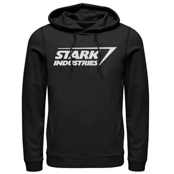 Мужская толстовка с логотипом Marvel Iron Man Stark Industries Licensed Character, черный
