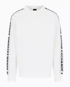 Мужская толстовка с логотипом на рукавах Armani Exchange, белый