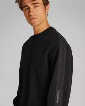 Мужская толстовка с логотипом на рукавах Calvin Klein Jeans, черный