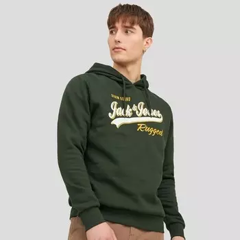 Мужская толстовка с логотипом Sweat ood 2 Jack & Jones, зеленый