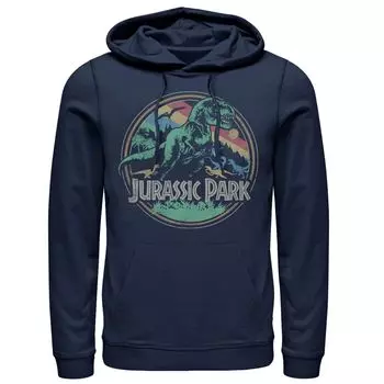 Мужская толстовка с логотипом в стиле ретро «Парк Юрского периода T-Rex» Licensed Character, синий