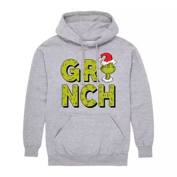 Мужская толстовка с меховыми буквами Dr. Seuss Grinch Grinch Licensed Character