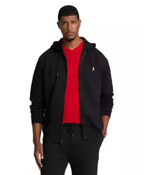 Мужская толстовка с молнией Big & Tall из двойного трикотажа Polo Ralph Lauren, черный