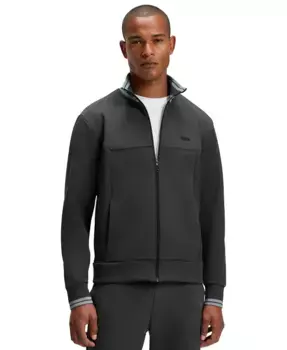 Мужская толстовка с молнией из хлопковой смеси Hugo Boss, серый