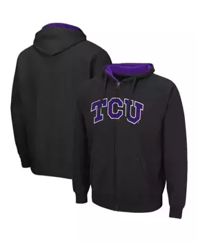 Мужская толстовка с молнией TCU Horned Frogs Arch and Logo 3.0 Colosseum, черный