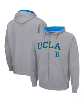 Мужская толстовка с молнией UCLA Bruins Arch and Logo 3.0 Colosseum, серый