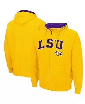 Мужская толстовка с молнией во всю длину золотого цвета LSU Tigers Arch Logo 3.0 Colosseum