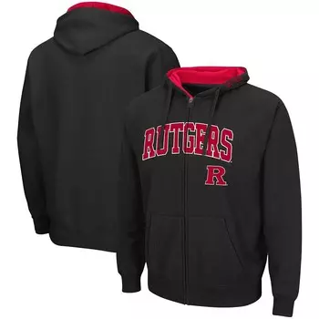 Мужская толстовка с молнией во всю длину Colosseum Black Rutgers Scarlet Knights Arch & Logo 3.0, цвет Rut Black