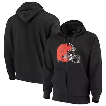 Мужская толстовка с молнией во всю длину и логотипом G-III Sports by Carl Banks Charcoal Cleveland Browns Primary Logo Starter