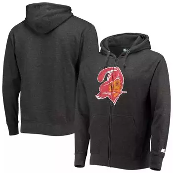 Мужская толстовка с молнией во всю длину и логотипом Pewter Tampa Bay Buccaneers Throwback Starter