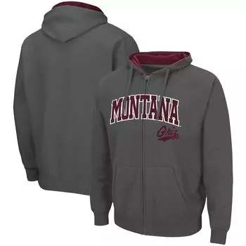 Мужская толстовка с молнией во всю длину и темно-серым цветом Colosseum Montana Grizzlies Arch & Logo 3.0