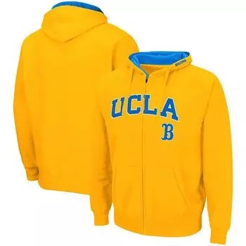 Мужская толстовка с молнией во всю длину золотого цвета UCLA Bruins Arch & Logo 3.0 Colosseum
