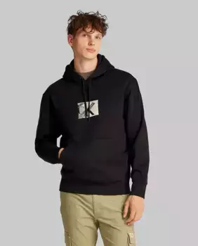 Мужская толстовка с монограммой Calvin Klein Jeans, чёрный