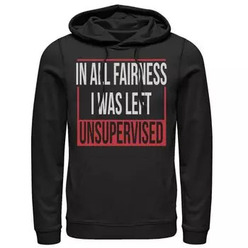 Мужская толстовка с надписью «In All Fairy I Was Left Unsupervised» и графическим рисунком Licensed Character