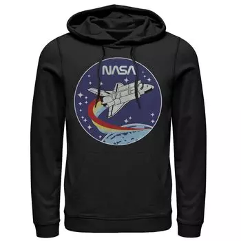 Мужская толстовка с нашивкой в кругу NASA Shuttle Launch Orbit Licensed Character, черный