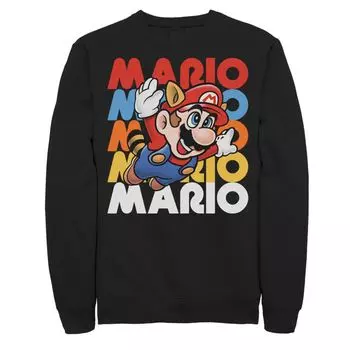 Мужская толстовка с нотом Nintendo Super Mario Retro с повторяющимся узором Licensed Character, черный